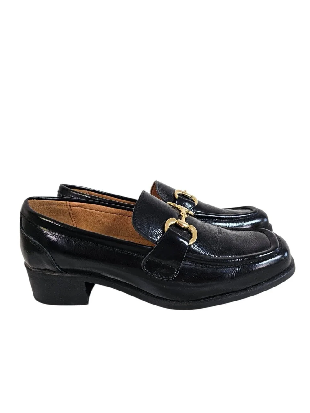Cruza Made In Portugal Leather Horsebit Heeled Loafters Size 40